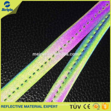 High Visibility Beautiful Elastic Rainbow Reflective Piping for Clothing and Bag